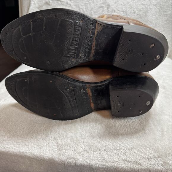 Tony Lama Leather Boots Men 10 EE Brown Cowboy Western Pointed Toe Embroidered - Picture 12 of 16